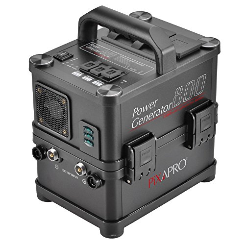 PIXAPRO® Flash Studio Groupe Électrogène 800 LiFePO4 Batterie Convertisseur continu-Alternatif Bloc d'alimentation