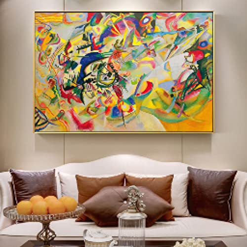 Abstrait Mur Art Toile dsdsgog 1913 : Peinture moderne grand format 70x100cm pour décoration de chambre