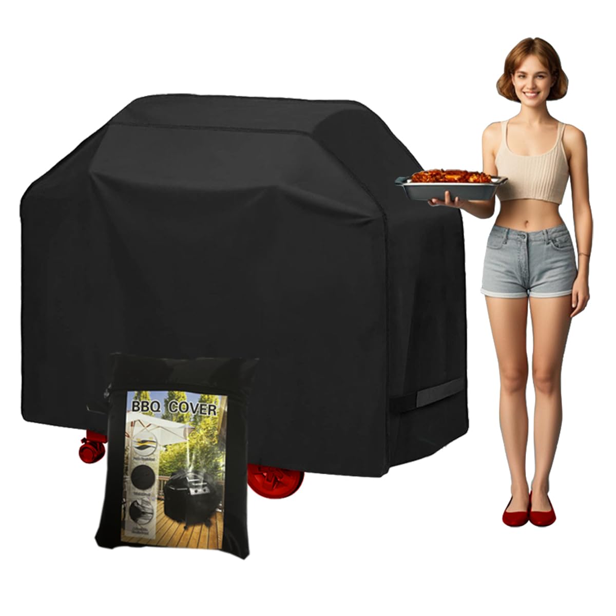 Copertura per griglia per barbecue, adatta a griglie di dimensioni standard da 50 a 57 pollici, si adatta perfettamente, impermeabile, antistrappo, resistente ai raggi UV, facile da pulire,