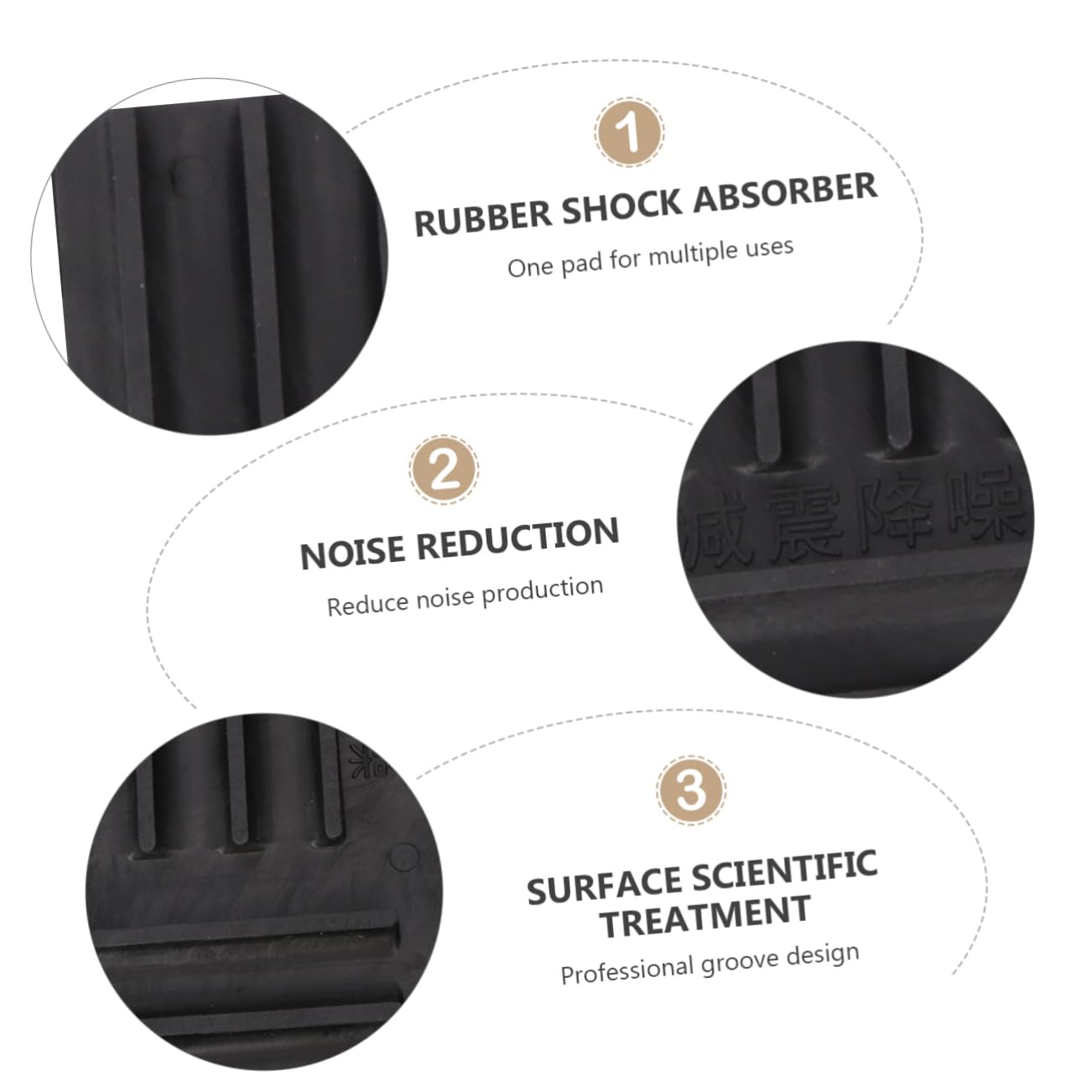 Rubber Vibration Pads 4 Pack Vibration Isolation Mats for Appliances for Sound Damping