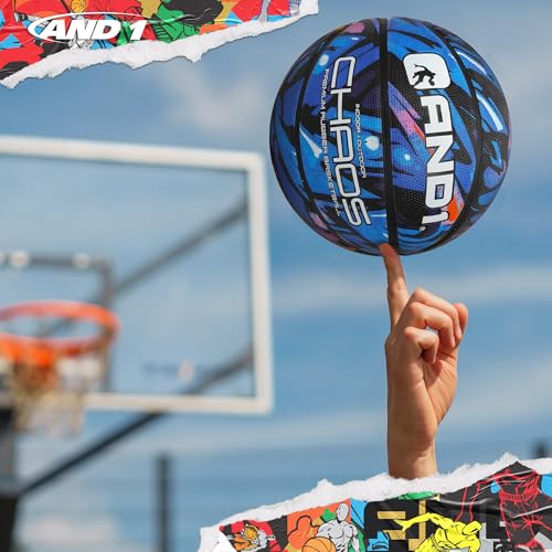 Image of AND1 Chaos Rubber Basketball: (Deflated w /Pump Included), Official Regulation Size, Basketball w /Pump