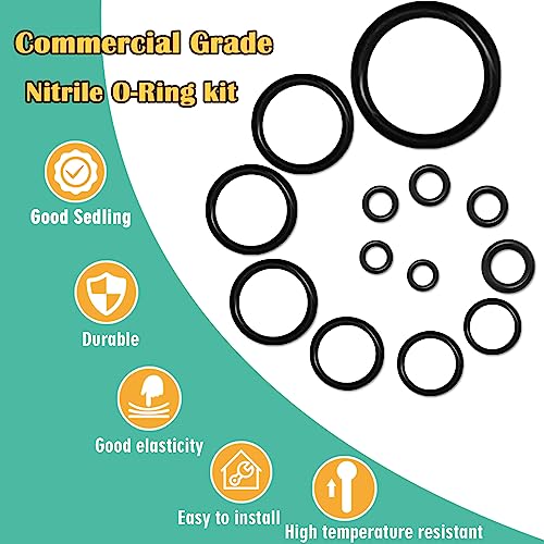 1020 pcs o ring kit 20 size nitrile rubber o ring assortment set for car auto vehicle repair faucet plumbing air or gas sealing connections resist oil and heat