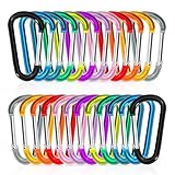 Zalava Aluminum Carabiner Clip D Ring, 24PC Keychain Clips Spring Snap Hook,Small Carabiners Set for Outdoor Camping Fishing Hiking Car Keychain
