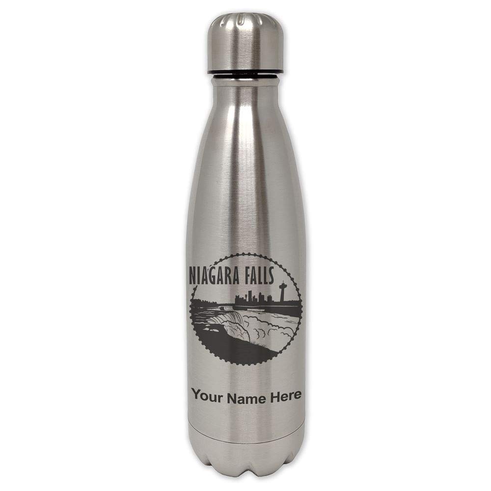 LaserGramSingle Wall Stainless Steel Water Bottle, Niagara Falls, Personalized Engraving Included