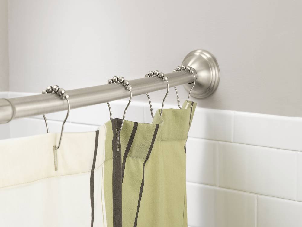 Moen CSR2160BN 54Inch to 72Inch Adjustable Length Fixed Mount Single Curved Shower Rod