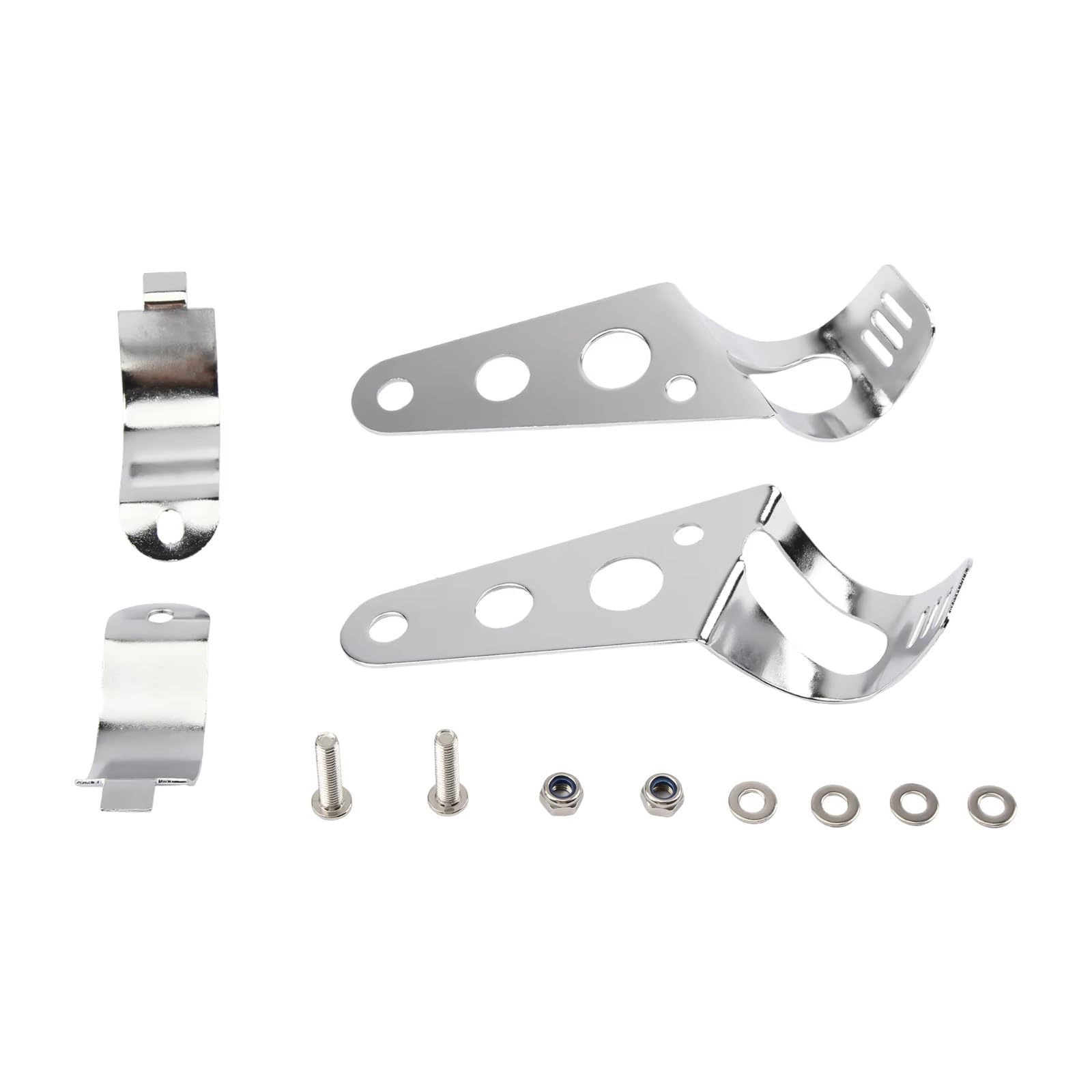 Kangboz Silver Motorbike Lights Brackets Universal 5.75In 7In Motorcycle Adjustable Headlight Mounting Bracket Front Fork Ear Headlamp Holder Clamp Modified Accessories(Silver)