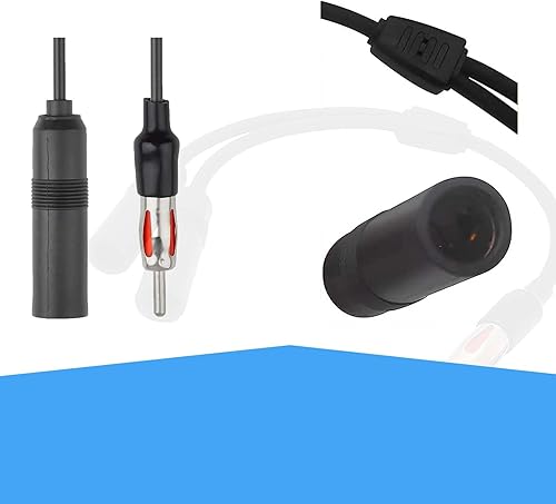 Miniatura 6 de Paquete de 1 cable de extensión de antena estéreo de radio automático, adaptador de antena, 1 conector macho a 2 hembra adaptador Y, universal para