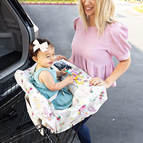 Image of Disney Baby by J.L. Childress Shopping Cart & High Chair Cover for Baby, Kids, & Toddler - Cover for Grocery Carts & Restaurants, Universal Fit - Disney Princess