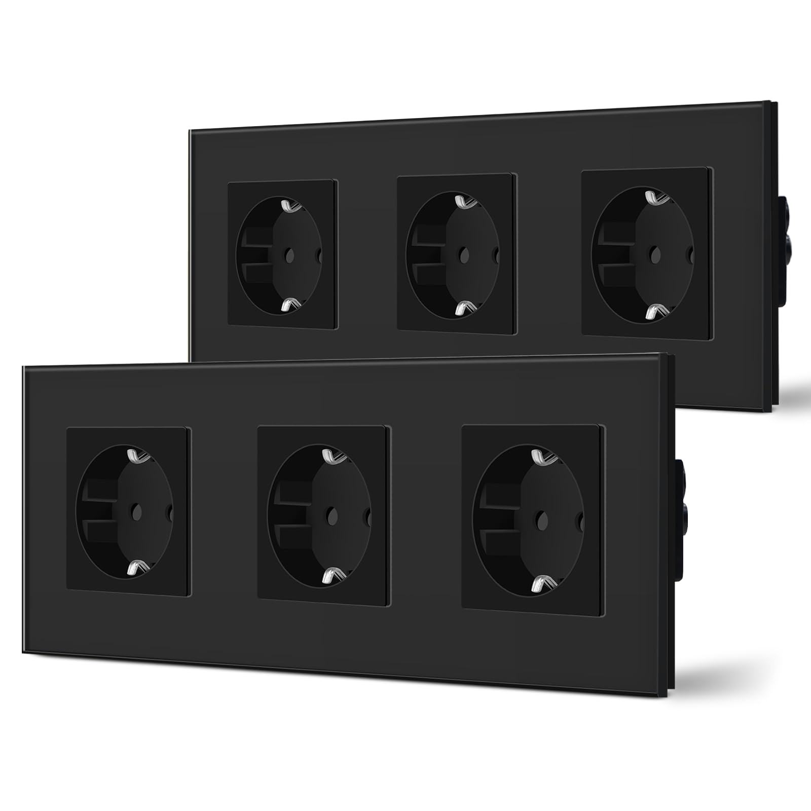 BSEED Enchufe de Pared con USB C,Enchufes Dobles Empotrados con Cristal,Toma de Corriente,Seguridad infantil,Fácil de Instalar,M Serie,2 Enchufes con USB y Tipo C,157mm Blanco — view 124