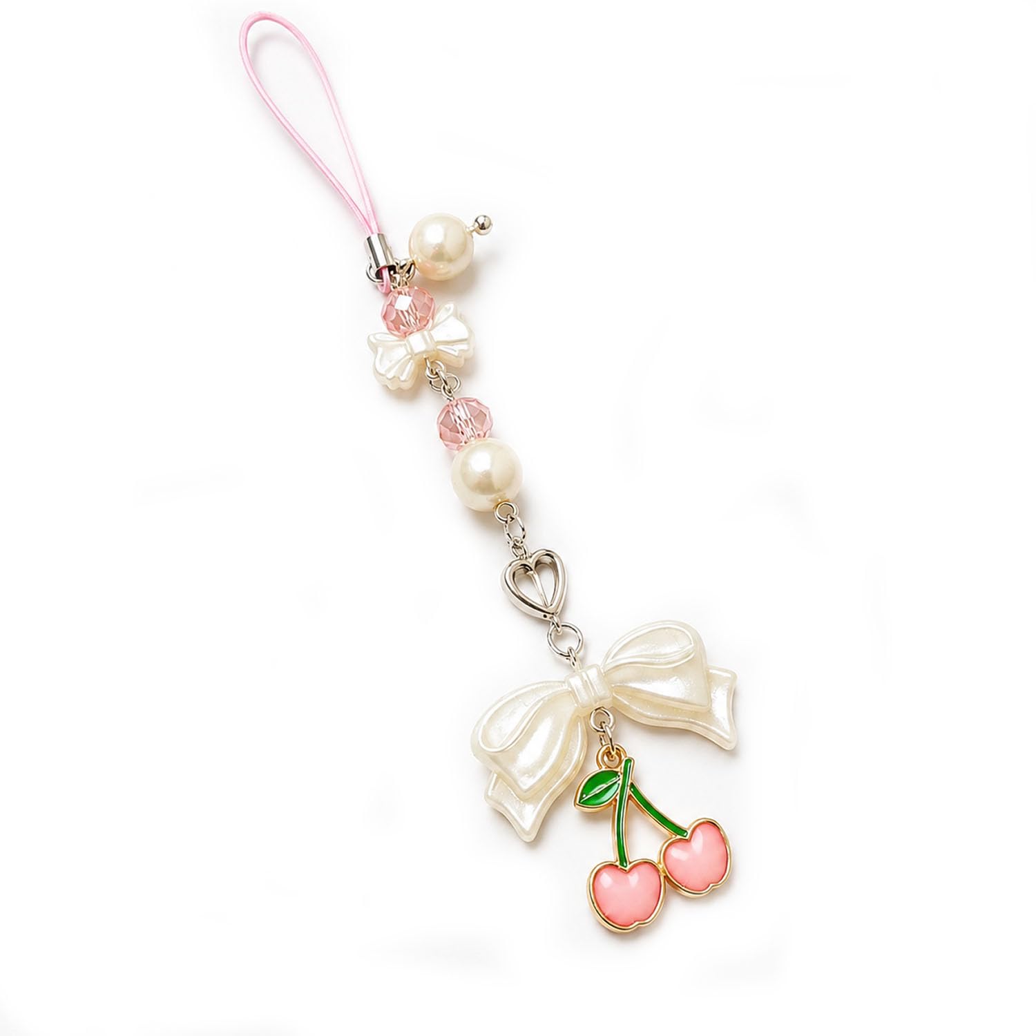 Phone charm | Cherry Pink Asthetic Phone Charm | Phones Strap | Y2K Accessories | Bag Charms | Gift For Women | Cherry Bag Charms | Pink Pendant For Mobile | Keychain | Kawaii Accessories-image-32