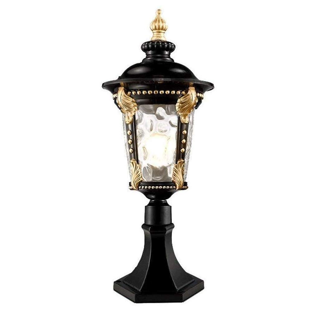 Faro de columna de aluminio fundido con base de ajuste de 7.6 cm para montaje en poste de poste de jardín al aire libre,