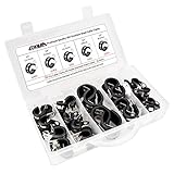 LOKMAN 50 Pieces Stainless Steel Cable Clamp Assortment Kit, Rubber Cushion Pipe Clamps Wire Line Insulated Clamps Assorted for Tube, Pipe, Cord Installation in 5 Size 1/4'' 3/8'' 1/2'' 3/4'' 1''
