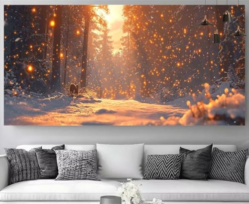 Diamond Painting XXL Forêt d'Hiver 60x180cm broderie diamant kit complet adulte