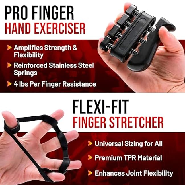 Ultimate Arm Trainer Bundle - Twister Arm Trainer and 5 Pack Grip Strengthener, Adjustable Chest Workout Equipment, Hand Strengthening devices, Twister Arm Trainer, Hand Squeezers for strength