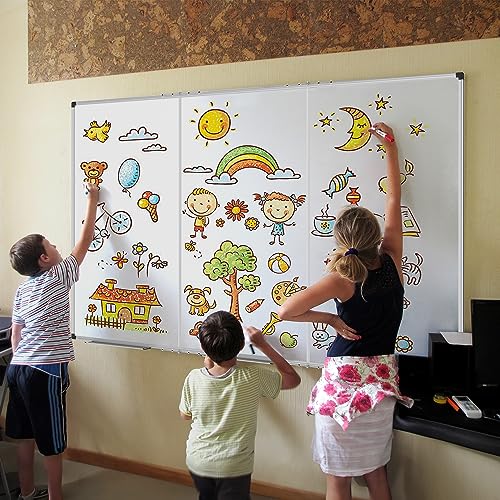 Image of XBoard Magnetic Whiteboard 72 x 48 Inch, 6'x4' Dry Erase Board with Aluminum Frame | Foldable Wall-Mounted Whiteboard for Home Office, Classroom, Conference Room