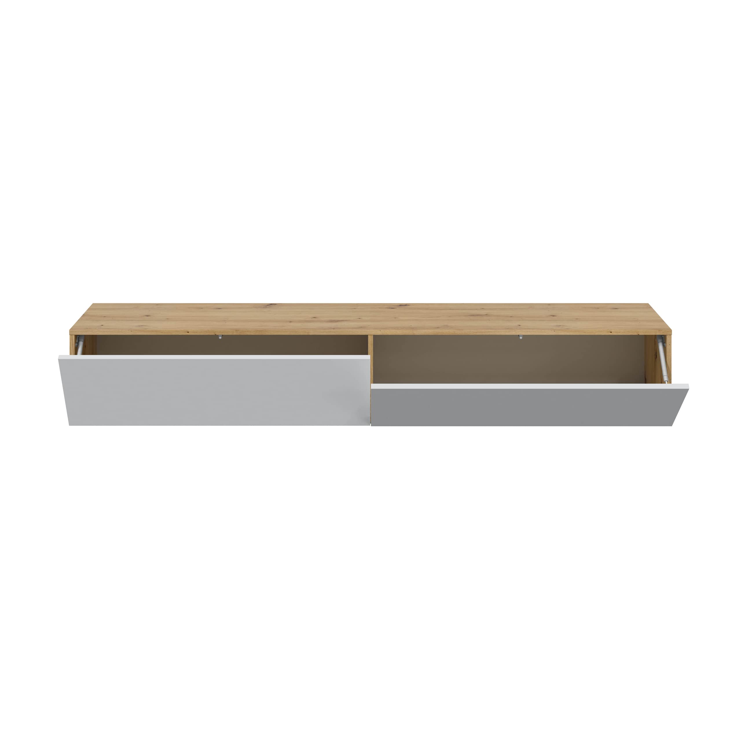 Homely - Mueble de TV de diseño Moderno de Pared KAWAY, Tablero de partículas melaminizado Color Blanco artik y Roble nodi, de 180x34,5x28 cm