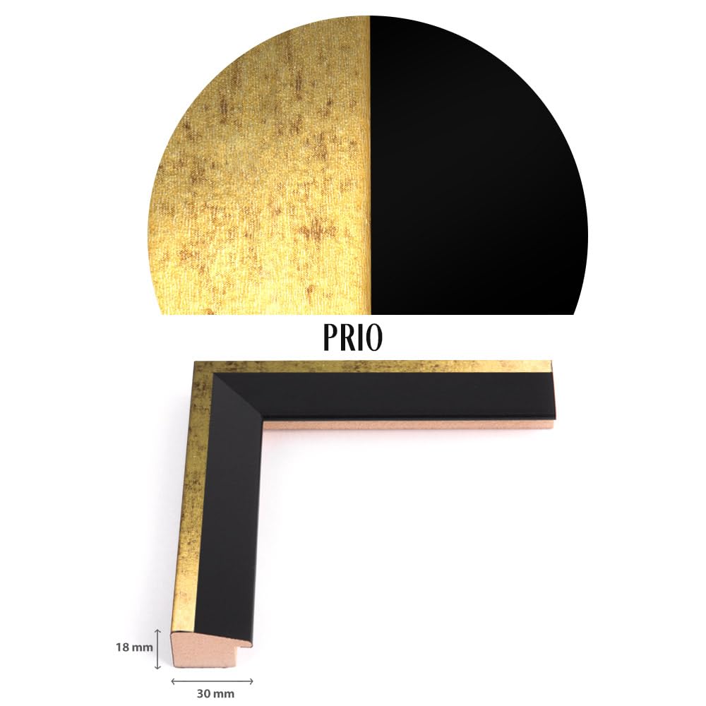 Bildershop-24 Marco para puzzles PRIO 50x70 cm Negro Oro Antiguo para aprox. 500-1000 piezas