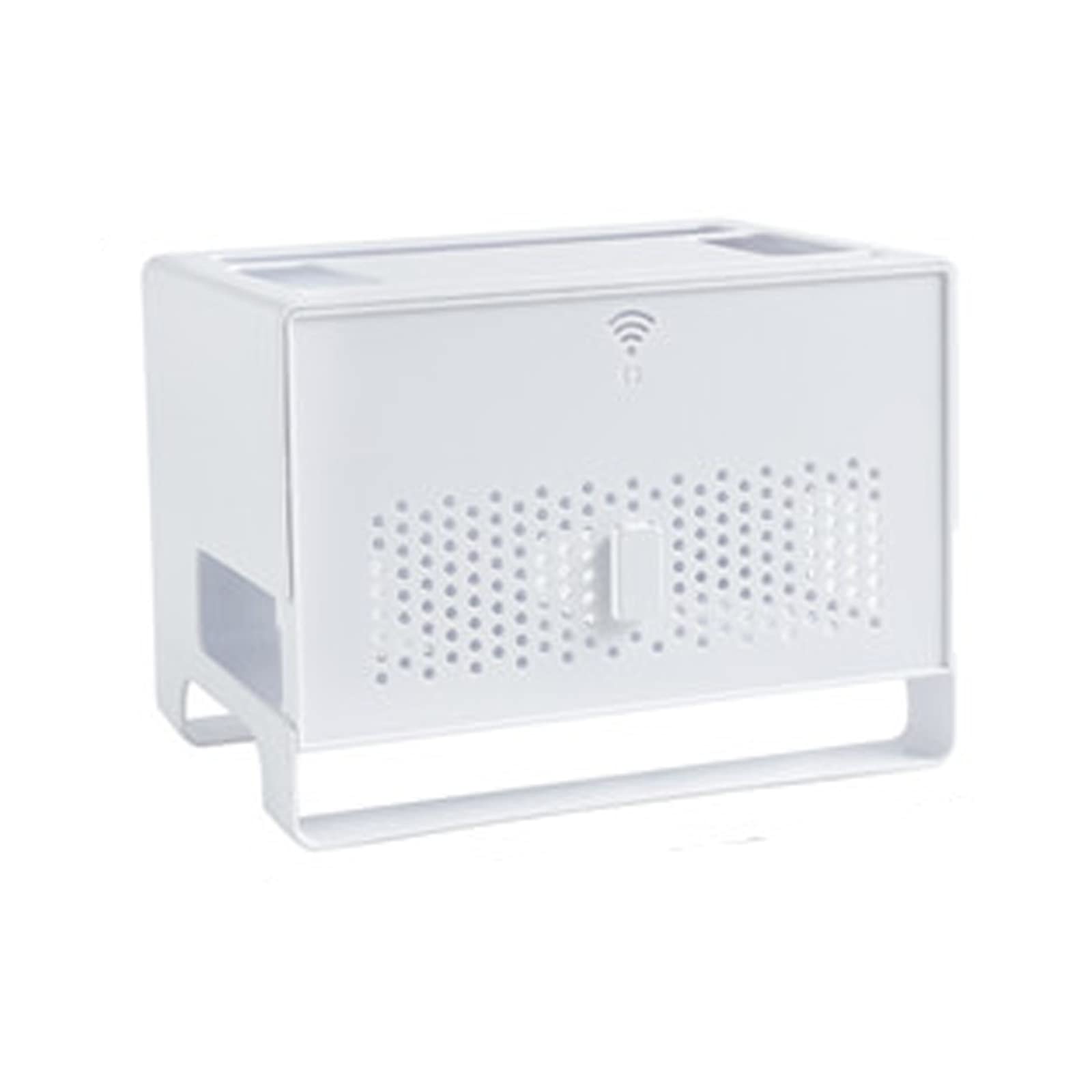 Kabelmanagementbox Multifunktionale Aufbewahrungsbox für drahtlose Router Große Kabelmanagementbox mit Abdeckung Abnehmbare Aufbewahrungsbox für Steckdosenleisten für das Heimbüro, Weiß/Grau Netzkab