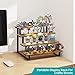 ELITEROO Wooden Display Riser Stand, Tiered Perfume and Cologne Organizer Stand, 4 Tier Spice Rack Organizer, Tabletop Display Shelf for Retail Vendor Events Craft Show Tumbler Candles, Straight