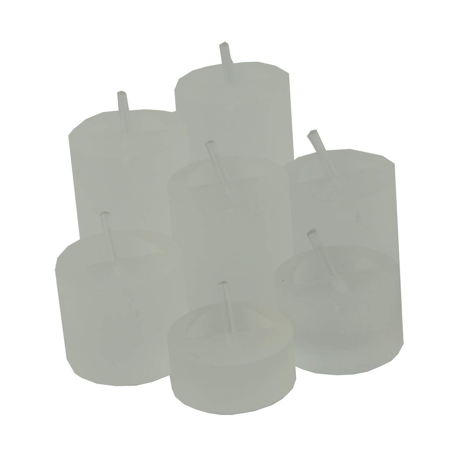 Acrylic 7 Piece Cylinder Column Ring Holder Sapphire Silver Gold Jewellery Display Stand (Frosted, Number of stands - 3)
