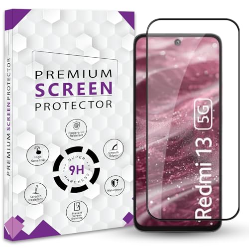 Image of Premium Tempered Glass Screen Protector Guard For Redmi 13 (6.79 Inch, Pack of 1) | Edge to Edge Coverage With Easy to installation kit