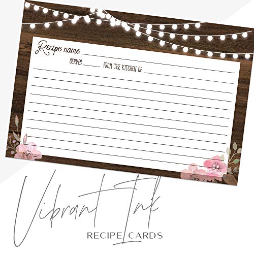 Wood And Lights Rustic Recipe Cards From Dashleigh, 48 Cards, 4X6 Inches, Water-Resistant #TOP4