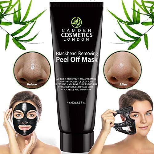 Premium Blackhead Remover Mask For Men & Women - Charcoal Face Mask With FREE APPLICATOR - Black Blackhead Mask - Peel Off Face Masks By Camden Cosmetics - Natural Activated Charcoal Peel Off Black Mask - Deep Skin Blackhead Cleanser Purifying Mask