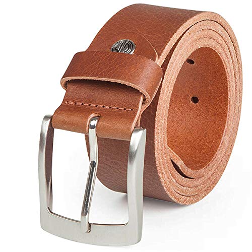 LINDENMANN Gürtel Herren Ledergürtel Herren Gürtel Herren, Echter Voll-Ledergürtel, Büffelleder, 40 mm, Cognac, Farbe/Color:braun, Size US/EU:Bundweite 85 cm Gesamtlänge 100 cm W 33.5 M