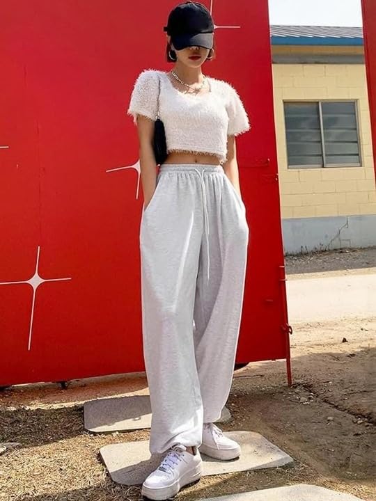 Image of Women?s Casual Black Jogger Pants ? Soft Pants with Adjustable Drawstring & Side Pockets