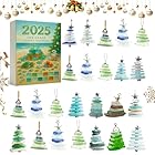 2025 New Sea Glass Christmas Tree Advent Calendar, Ocean Themed with Tree Ornaments, Home Holiday Decoration & Gift for Ocean Lovers, Families (A-1 Set)