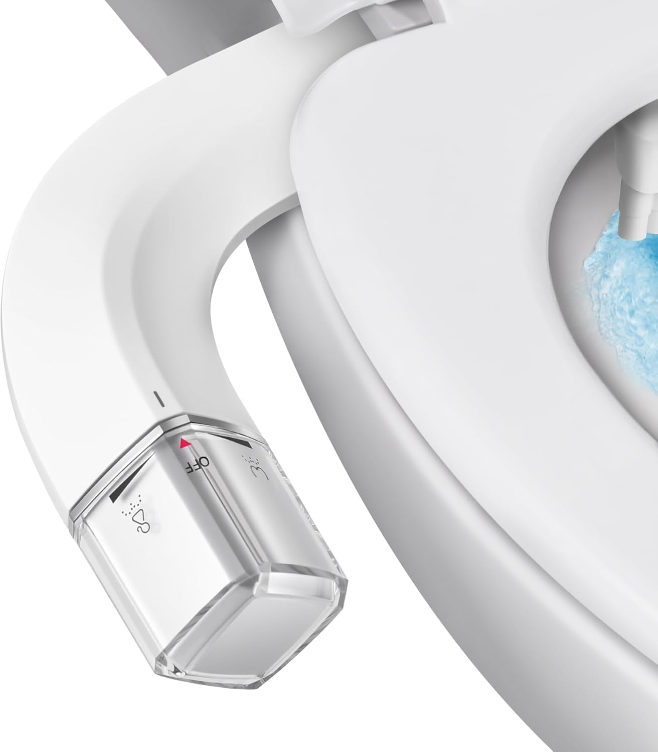 Fixation de bidet ultra-fin, double mode pour toilettes, siège de toilette avec commandes de pression (lavage féminin/postérieur), facile à installer, non électrique