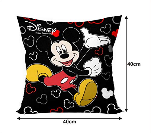 Image of Kuber Industries Disney Printed Microfibre Filled Cushion Filler 16 inchx16 inch (Black)-Pack of 3-KUBMART15857