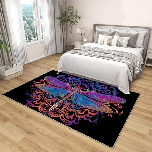 Tapis violet lavable en machine résistant aux taches pour salon - 4