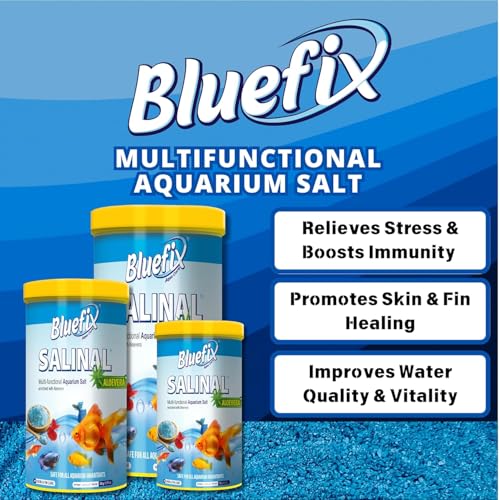 Image of Bluefix Salinal Aquarium Salt - 600 g | Imported & Medicated Multi-Functional Salt with Aloevera Extract | Boosts Immunity, Reduces Stress, Promotes Healing & Maintains Clear Aquarium Water