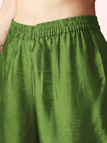 Image of Globus Women Kurta Set (GS578722 Olive Green S)