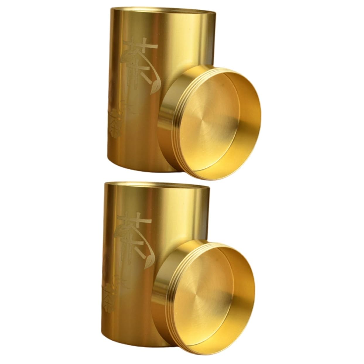 Zerodeko 2pcs Loose Leaf Tea Canister Brass Airtight Tea Storage Box Stylish Kitchen Organizer for Home Travel