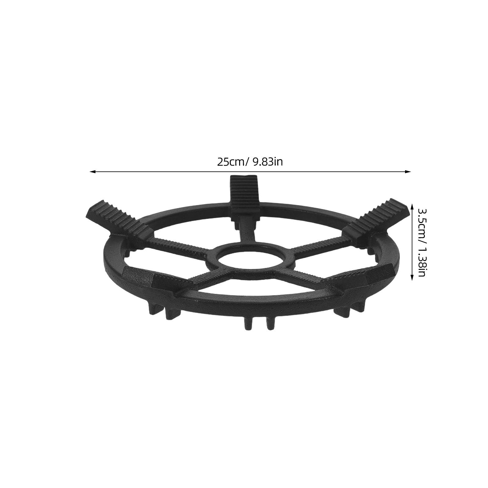 Anillo Reductor de Hierro Fundido Negro para Estufa de Gas Diseño Antideslizante y Ahorro de Espacio, Soporte para Wok y Olla Pequeña en Cocina
