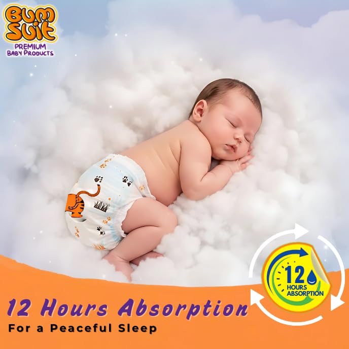 Bumsuit Baby Pants Diapers Small (S), 78 Count | 4–8 kg | Mosquito Protection, 12-Hour Absorption | Soft Breathable Fabric | Stretchable Waistband | Rash-Free Comfort | Lightweight Baby Diapers 1