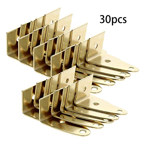 Image of MroMax Picture Photo Frame Metal Brace Bracket Hanger Gold Tone 27 x 26 x 42mm /1.06 x 1.02 x 1.65-inch Small 30pcs