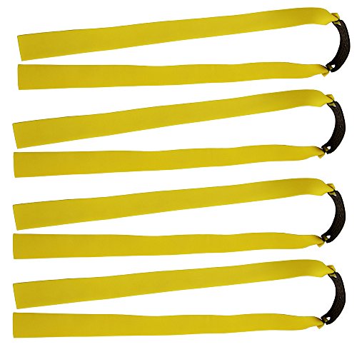 UP100 10 Pcs Flat Elastic Rubber Band Outdoor Slingshot Replacement Band for Wooden Slingshot Catapult Tapered Hunting Bands (Yellow)