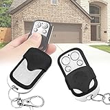 2pcs Mando Garaje Control Remoto 433mhz, Fuerte Compatibilidad Mandos a Distancia Universales Clonación Inalámbrico 4 Botones para Puerta de Garaje Coche Motocicleta