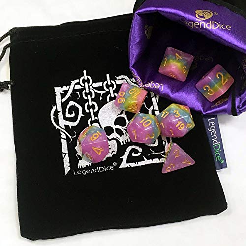 Skull Dice Bag, Black Draw String Bag with Silver Chained Skull Logo - Image 2