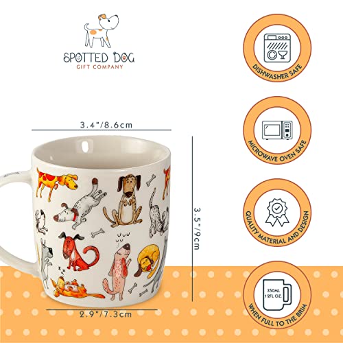 Tea Mugs For Women, Men And Kids - Ceramic Coffee Mugs Set Of 4 - Fun Coffee Mugs - Dog Lovers Gifts - Dishwasher & Microwave Safe, 350Ml / 12Oz, 4 Pieces (Funny Dogs, Multicolor) #TOP2