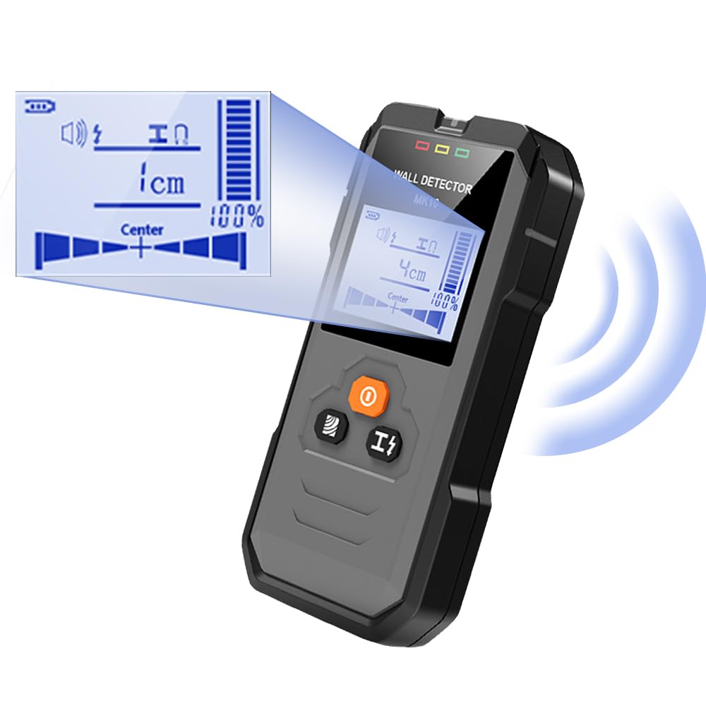 Rilevatore, Sensore Elettronico 4 In 1, Scanner da Parete, Rilevatore Tubi Metallici con Display LCD per Rilevare Legno, Metallo, Cavi Nel Muro e Magnetico O Non Magnetico