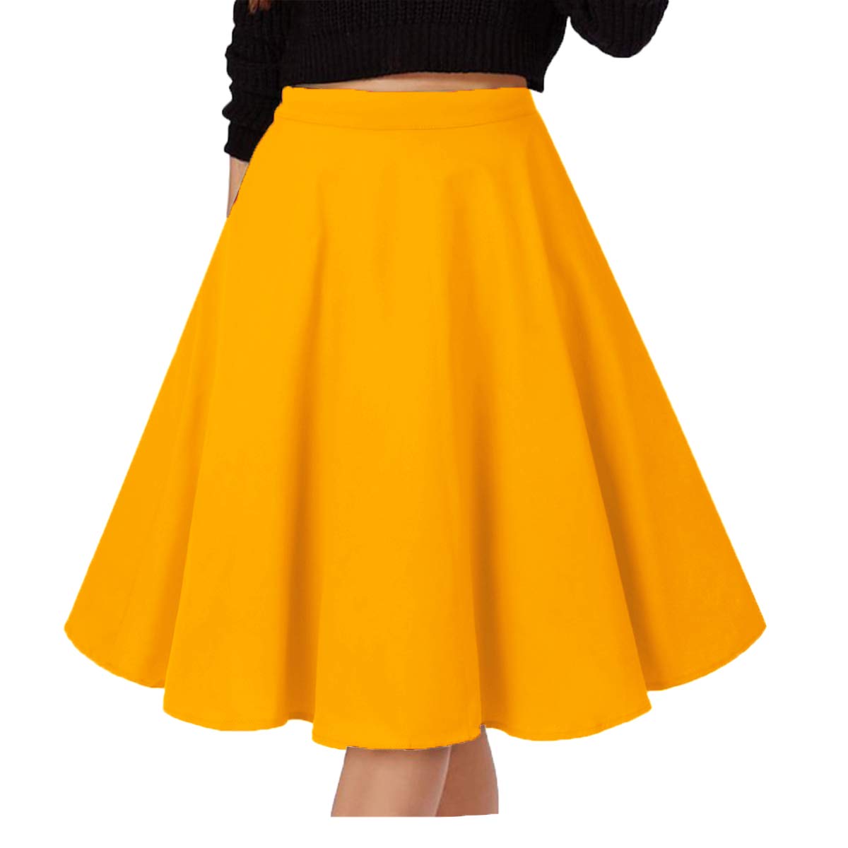 GOOBGSMusever Women's Pleated Vintage Skirts Floral Print Casual Midi Skirt