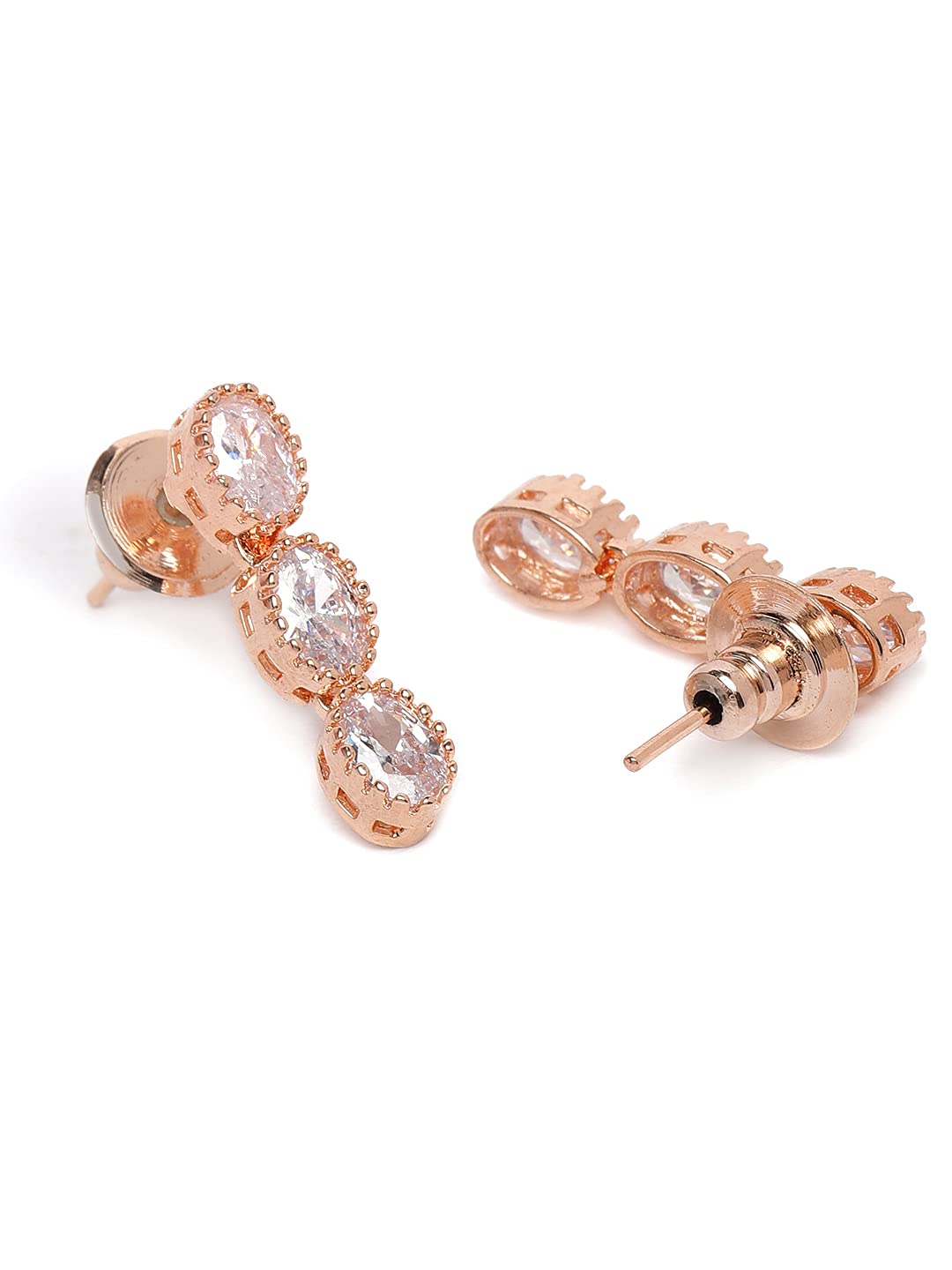 Rose Gold-Plated AD-Studded Handcrafted Jewellery Set