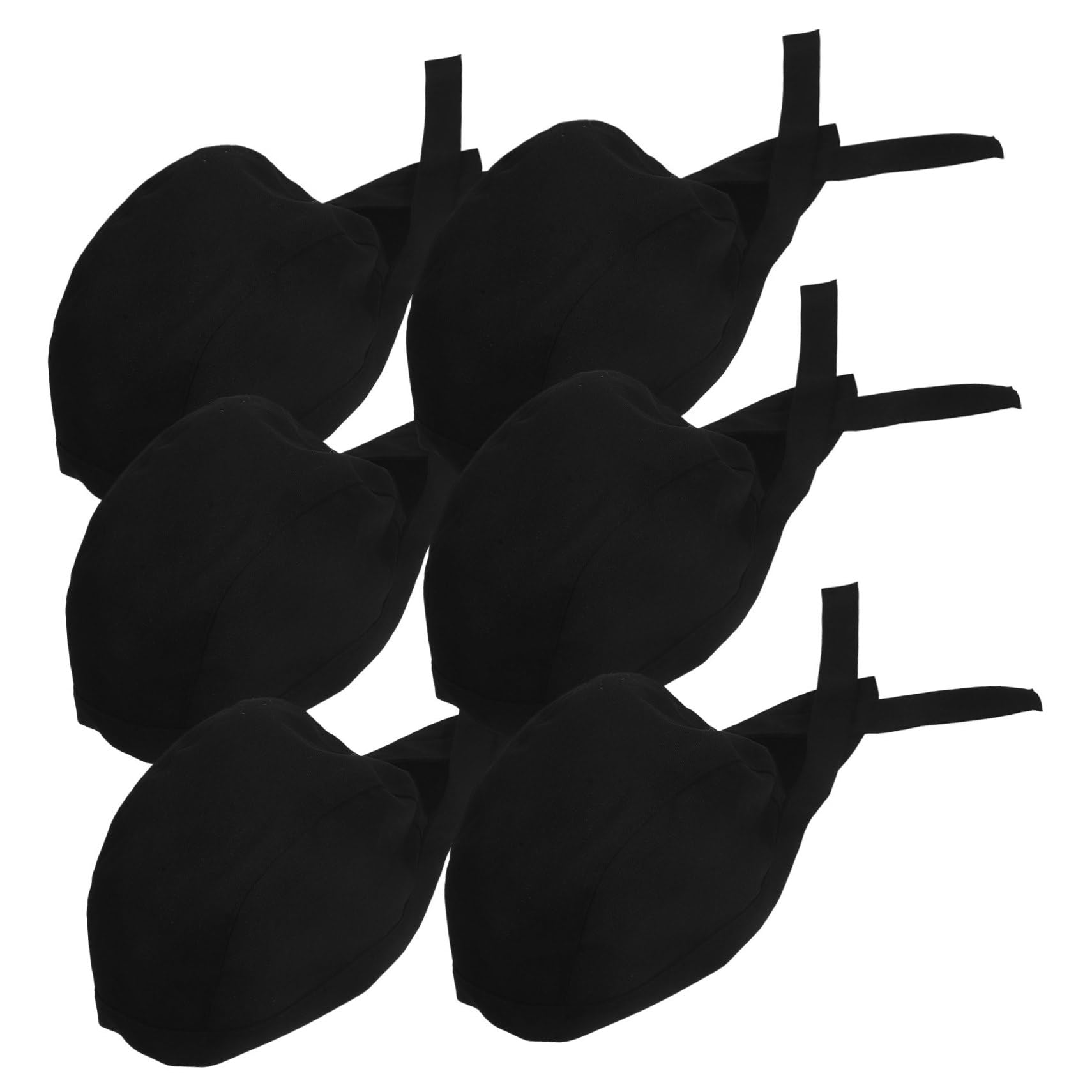 6 Gorros de Chef Negros de Algodón Cómodos y Ajustables para Cocina Profesional en Restaurante y Cafetería