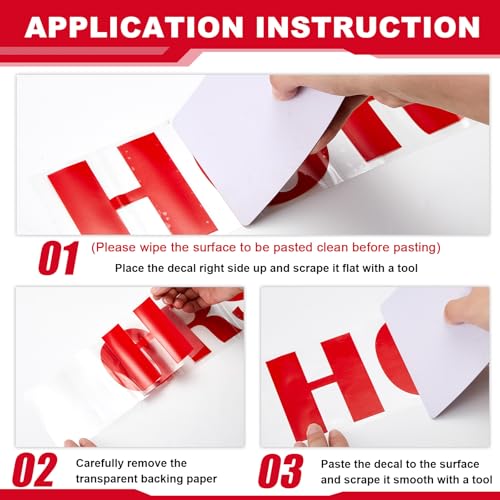 Image of Reallnaive 4 Pcs Caution Horse Trailer Decals 10 x 20 Inch Red Caution Horse Stickers for Trailer Safety Warning Decal Decor