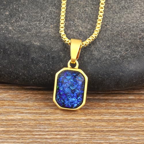 Collier pendentif opale de qualité et chaîne de pull plaquée or pour sublimer vos tenues