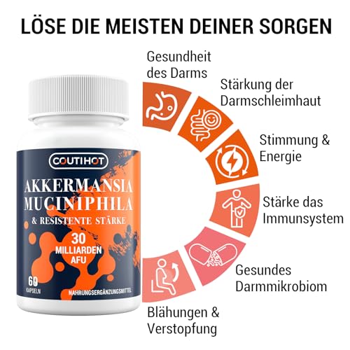 Akkermansia Muciniphila 30 Milliarden AFU - Verbessert mit resistenter Stärke | Nicht-GMO & Glutenfreie Formel für Frauen & Männer - 60 verzögert freisetzende Kapseln – Bild 4